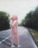 Female nude  (angel) on a road