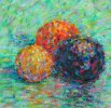 Three colour balls, mixed media on paper, 18x18 cm, 2020