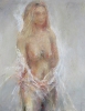 Female nude with white cape