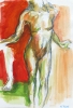 Female act with red and green
