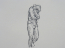 Female nude head in arms, 