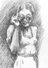 Woman with dark glasses, 