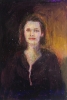 Portrait, woman with violet jacket,