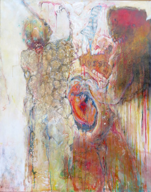 The bear comes back, mixed media on canvas, 120x150 cm, 2022, 2.JPG