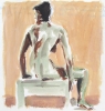 Female act, sitting on a chair