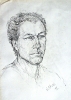 Portrait, with combed black hair